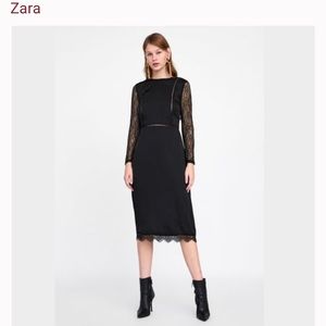 ZARA lace and satin mid dress perfect